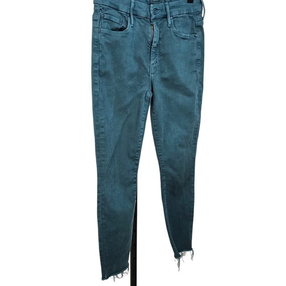 Mother Womens High Waisted Looker  Ankle Fray Teal Size 25 - Picture 11 of 11